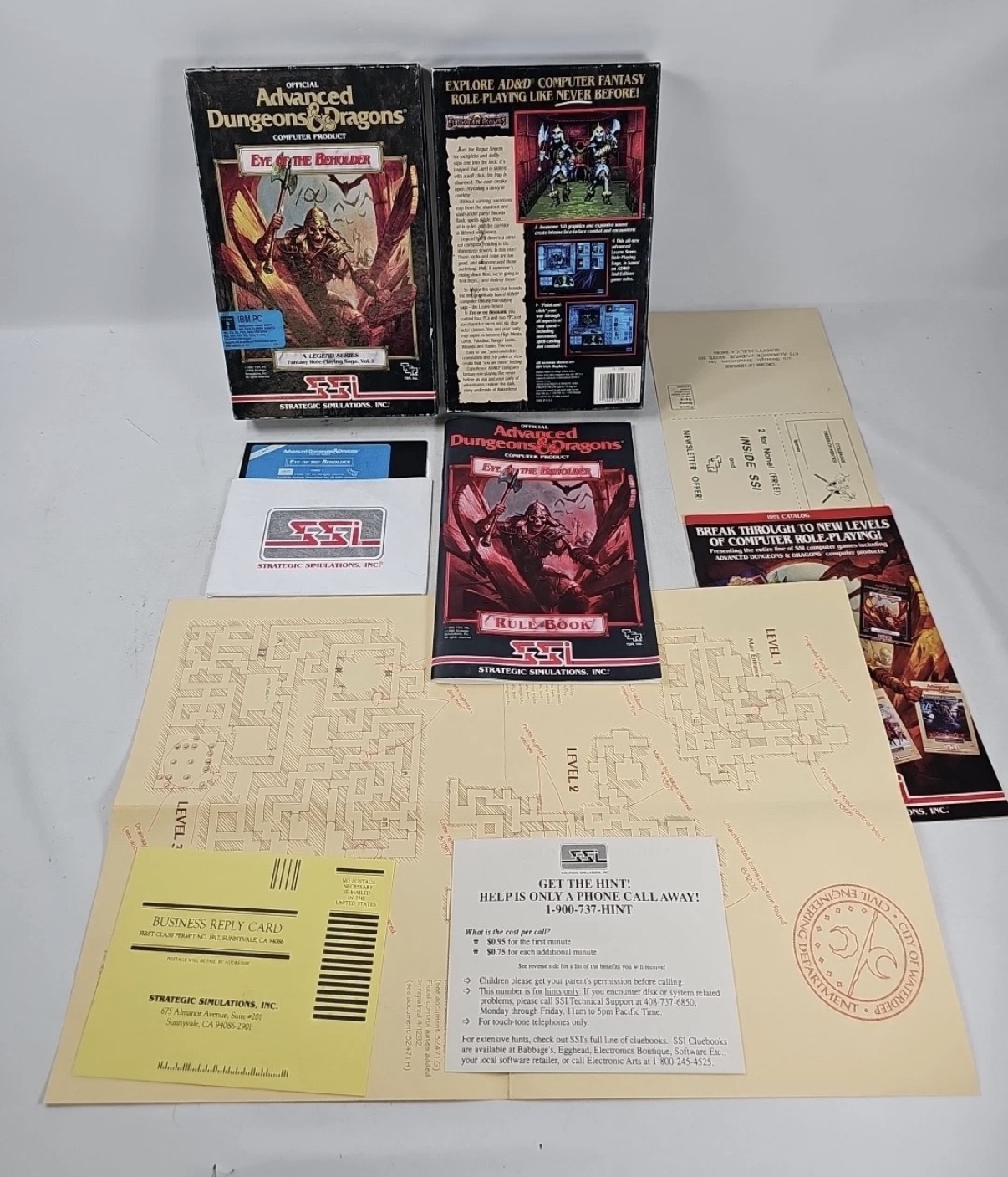 Advanced Dungeons and Dragons: Eye of the Beholder with Map Insert and Annotations